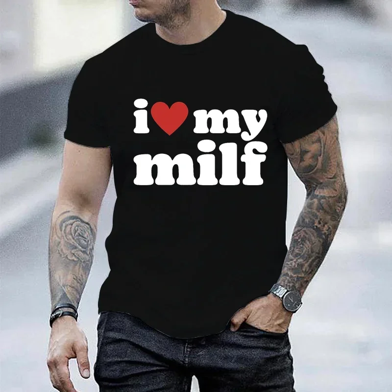 Streetwear Brand Aesthetic - Milf'imi seviyorum baskı erkekler marka t-shirt