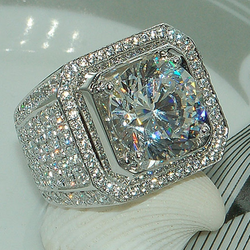 Chrome Hearts Ring - Erkekler takı hediye için zirkon kristal