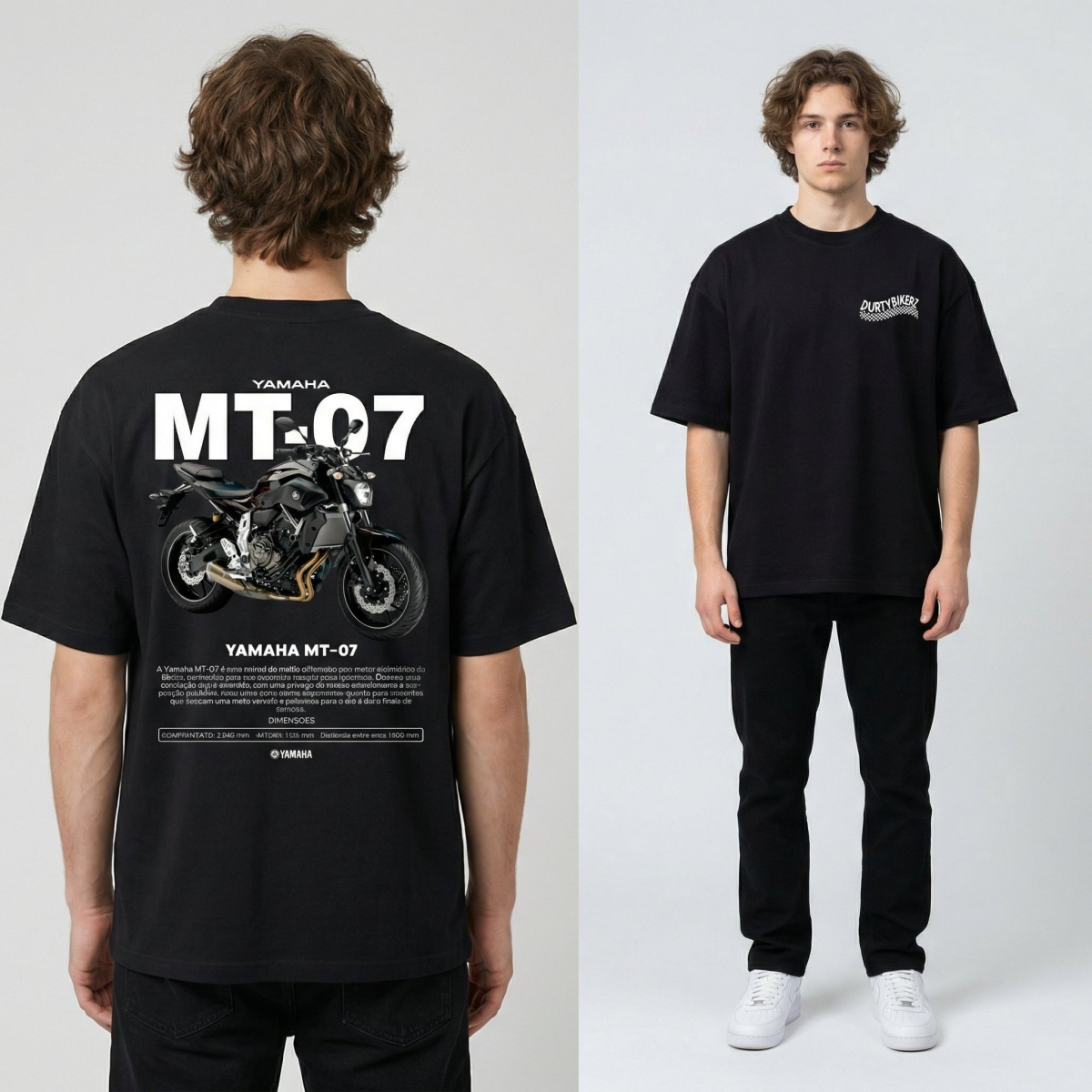 Streetwear Brand Graphics - Yamaha MT-07 Çıplak Bisiklet Tarzı Yarış