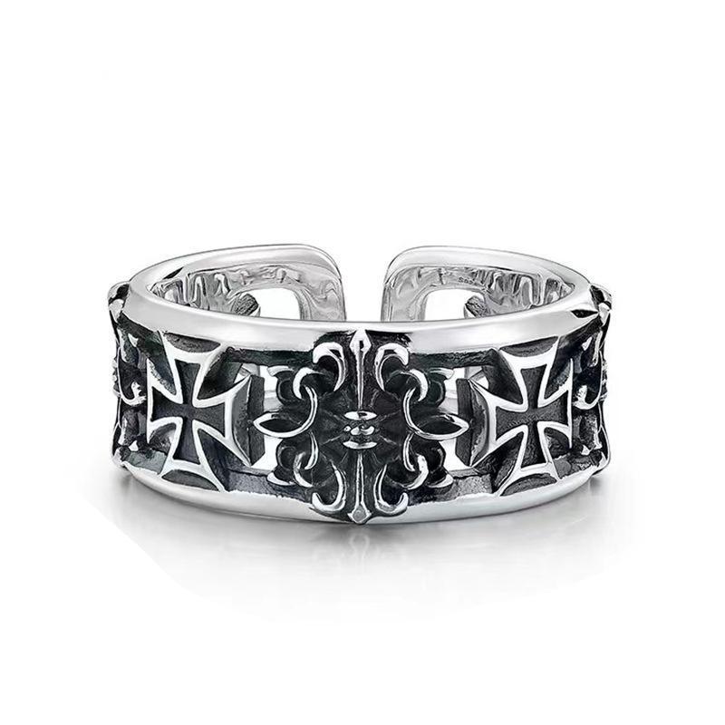 Chrome Hearts Ring - Erkekler için yeni retro çapraz hip-hop