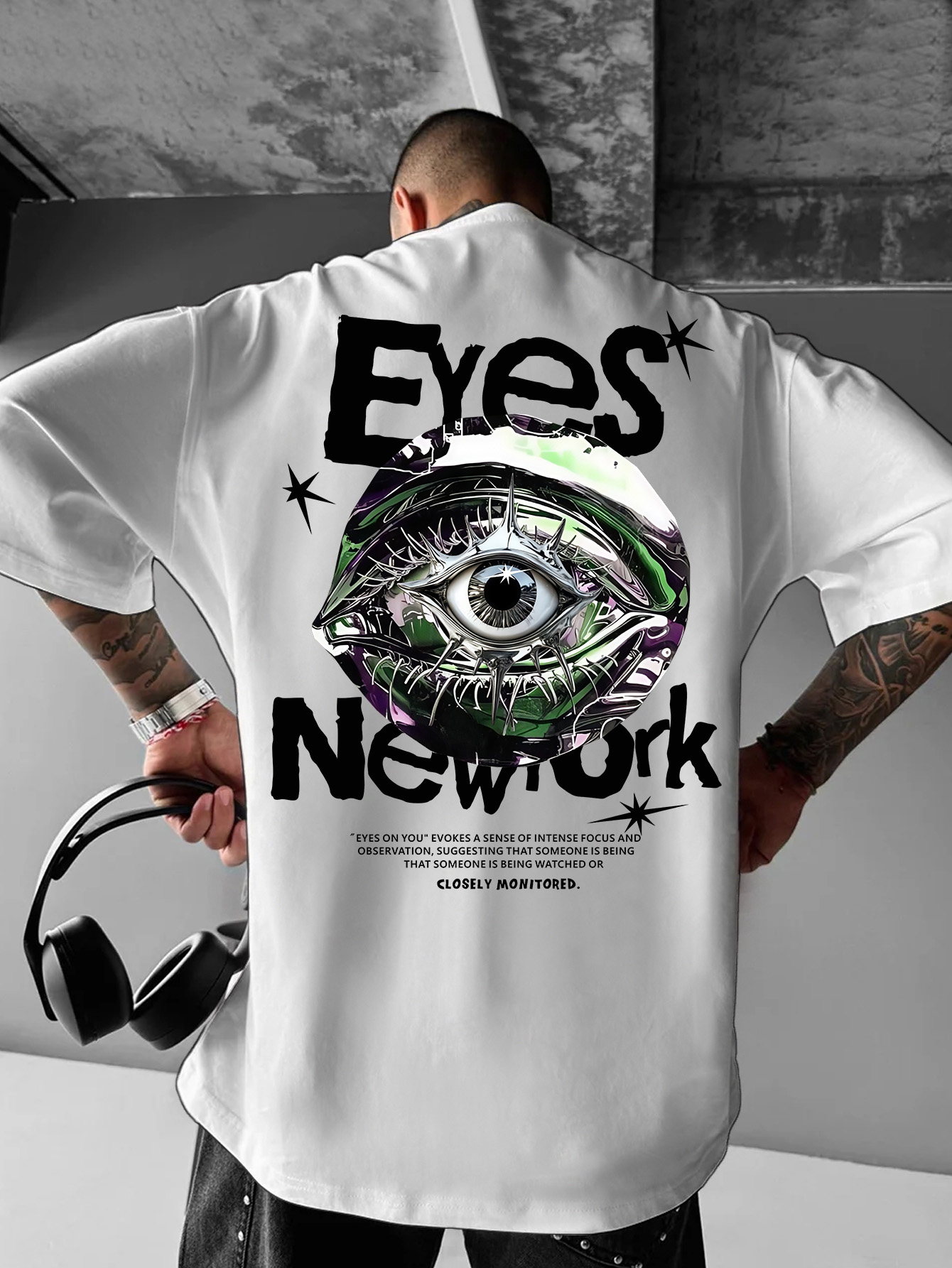 Streetwear Brand New York - Erkek Oversize New York Gotik Sokak