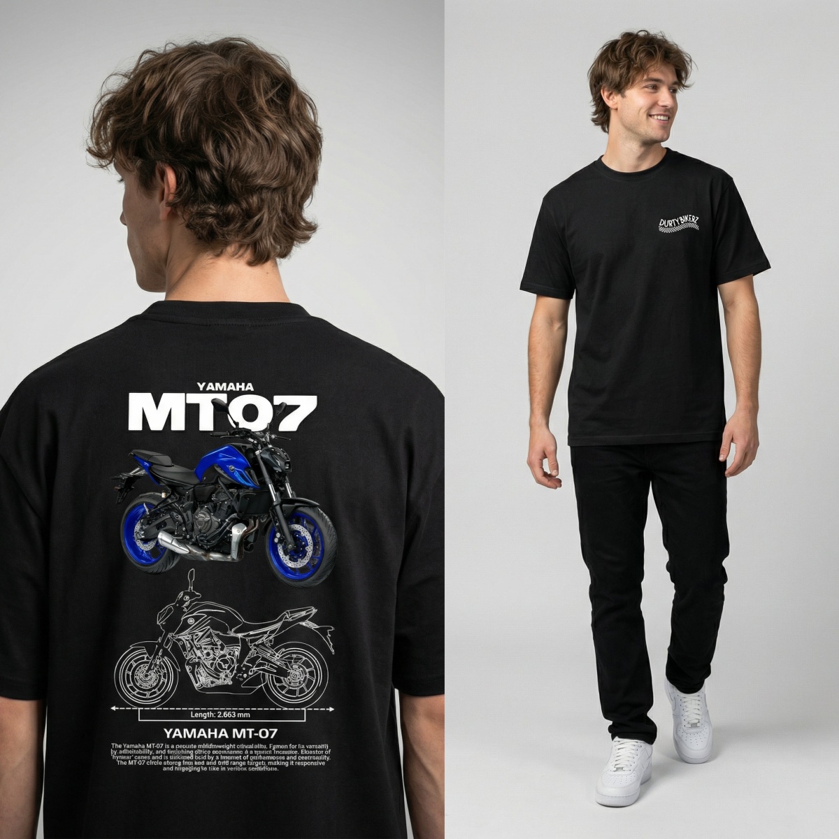 Yamaha MT-07 Çıplak Bisiklet T - Streetwear Brand Graphics incelemesi ve fiyatı
